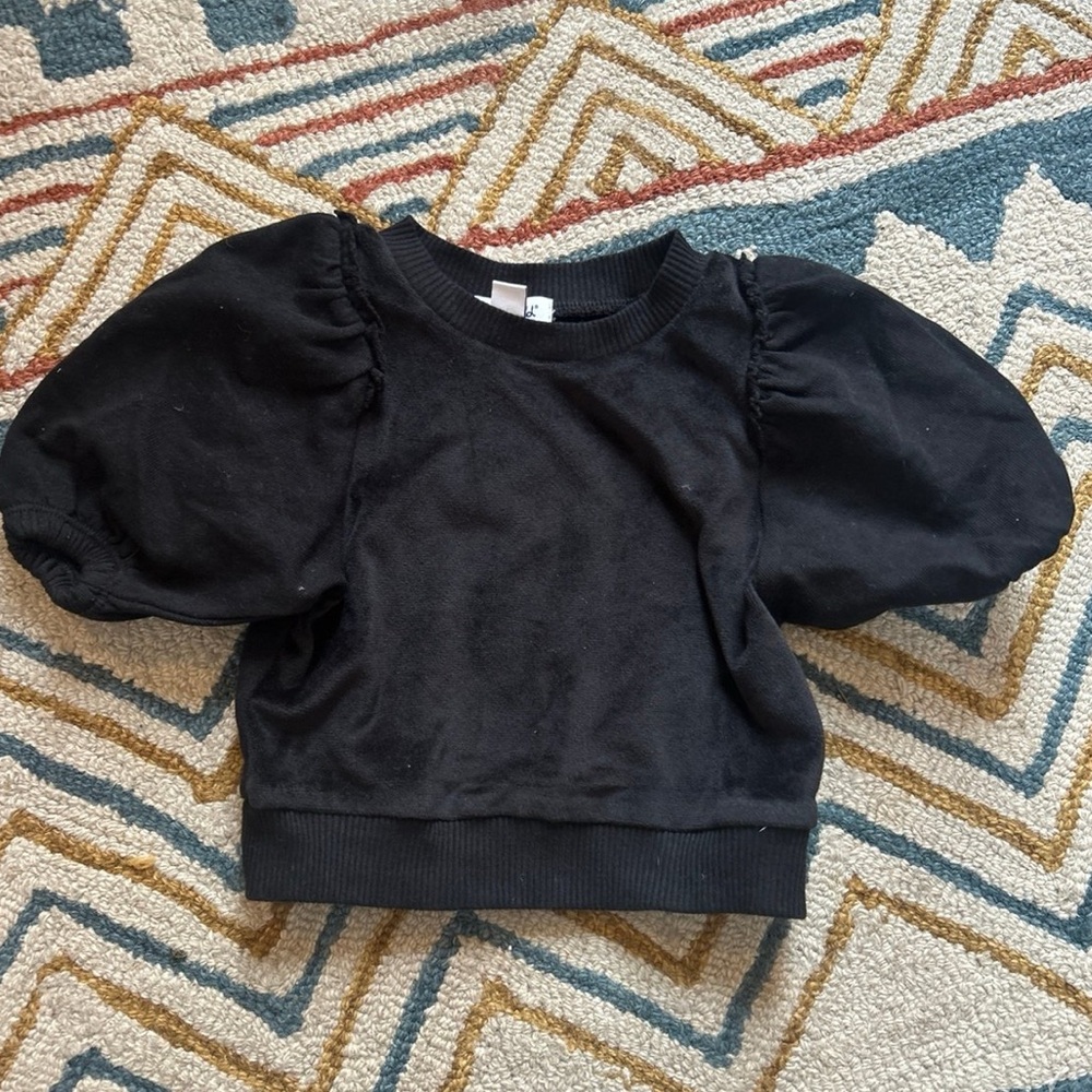 Splendid baby shirt 3-6 months black velvet short sleeve